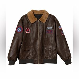 Top Gun Maverick Bomber Jacket NWT Adult XL Faux Leather Flight Coat